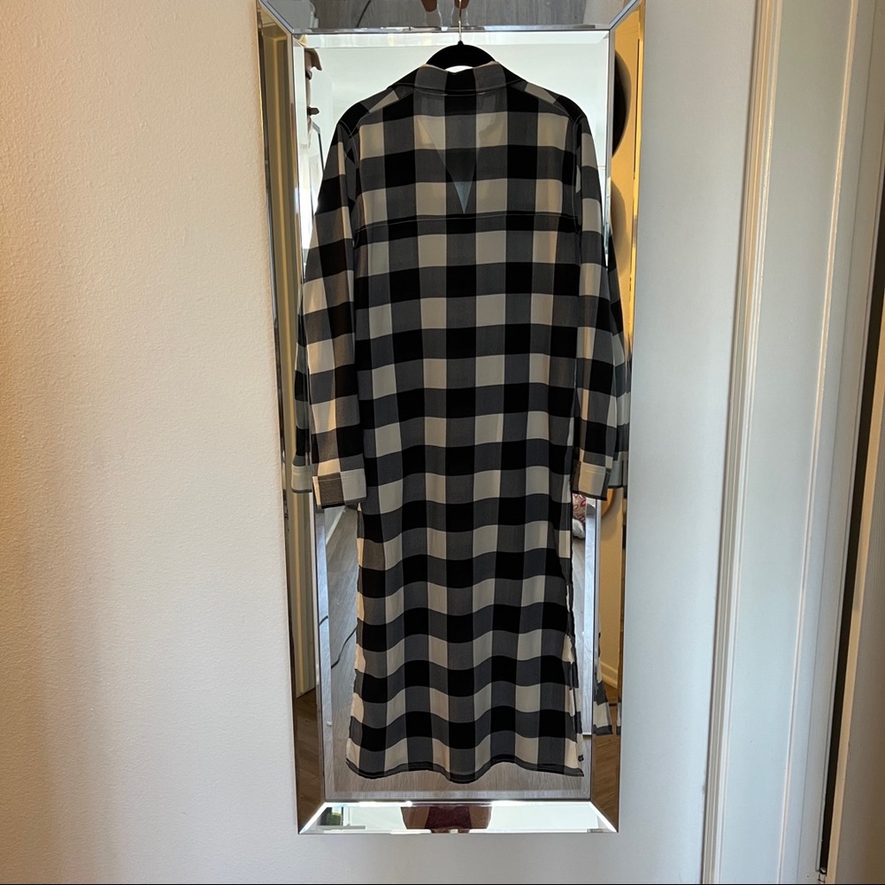 Gigham Chiffon Button Down Duster - image 5